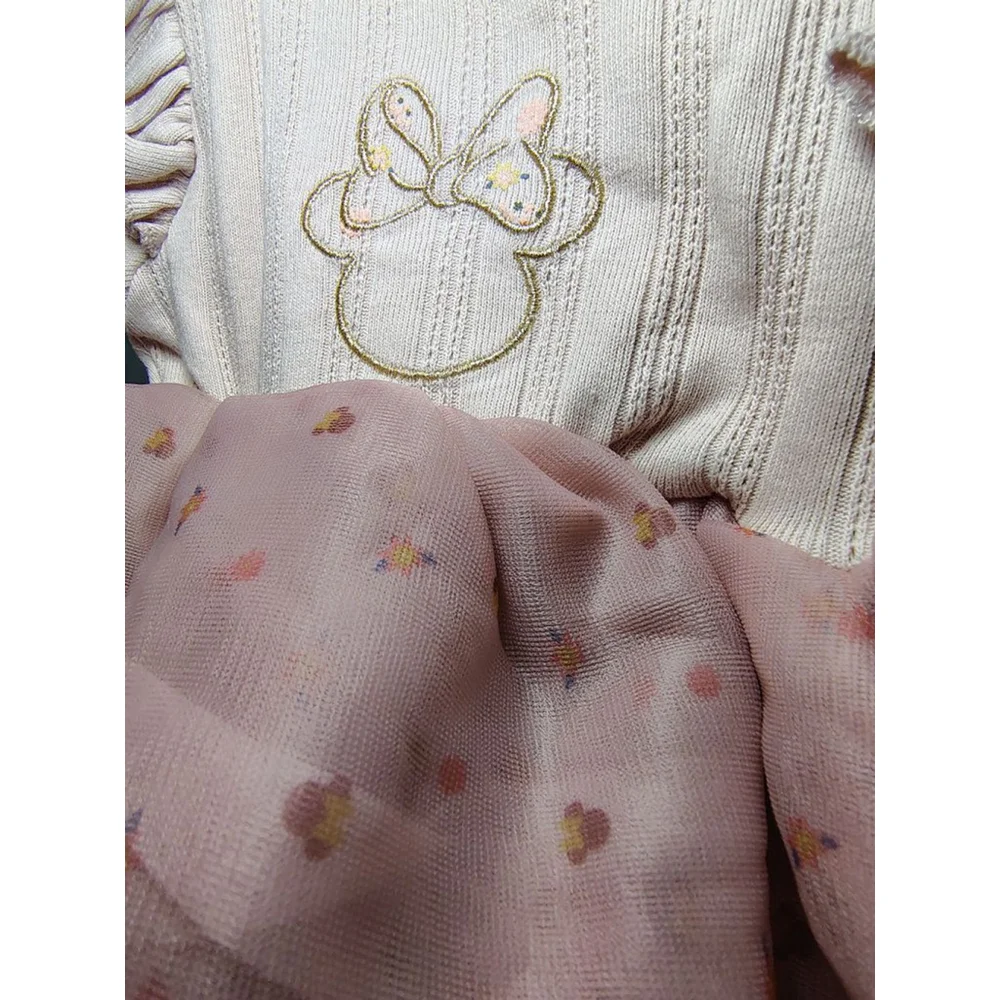 Disney Baby Minnie Mouse Outfit 6-9M NWT Pink Tulle Dress Set Infant Girl Ribbed